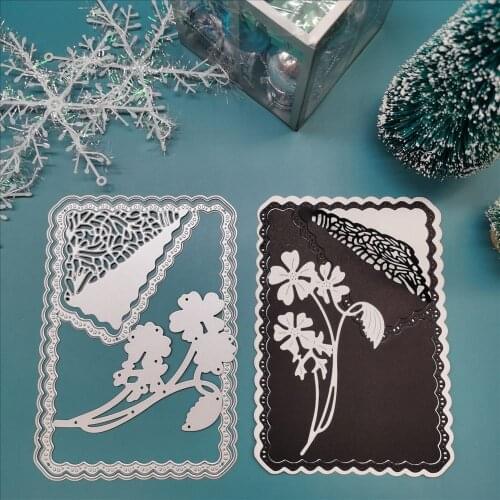 Flowers border Metal Cutting Dies new 2021 Scrapbooking For Card Making DIY Embossing Cuts New Craft Pattern Photo Frame Cover
