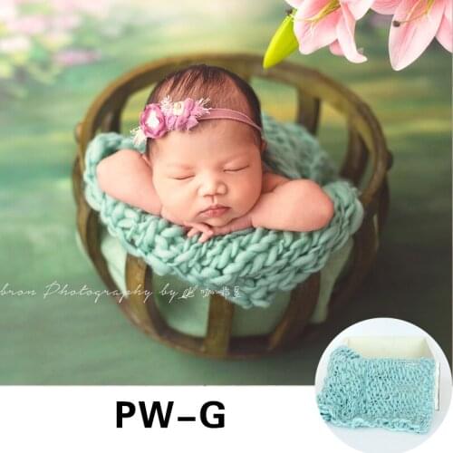 Baby Blanket Basket Filler Photography Props Newborn Posing Layer Fabric Knit Baby Blanket Wrap Photo Accessory