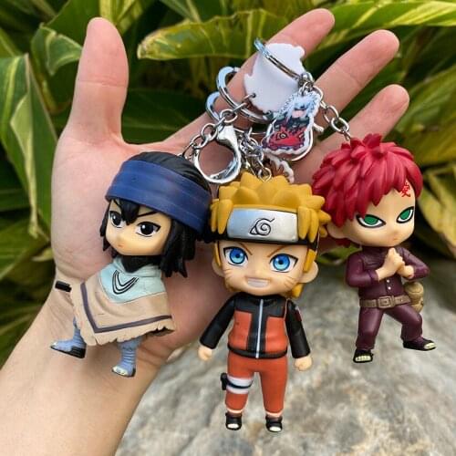 Uzumaki Kakashi Anime Naruto Toy Figures Keychain Action Uchiha Itachi Sasuke PVC Model Dolls Car Pendant Childrens Gifts