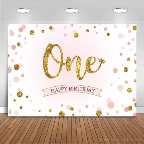 Glitter Polka Dots One Two Three Birthday Backdrop Photography Newborn Baby 1st Birthday Party Banner Photo Background