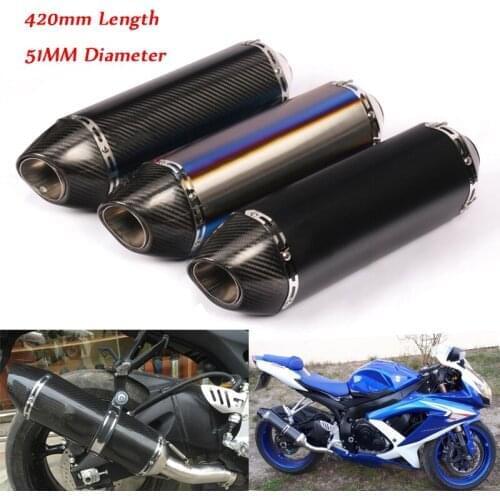 Carbon Fiber Stainless Steel Exhaust Muffler Pipe DB Killer Silp on For 51mm Head Silencer Baffler Motorcycle Universal