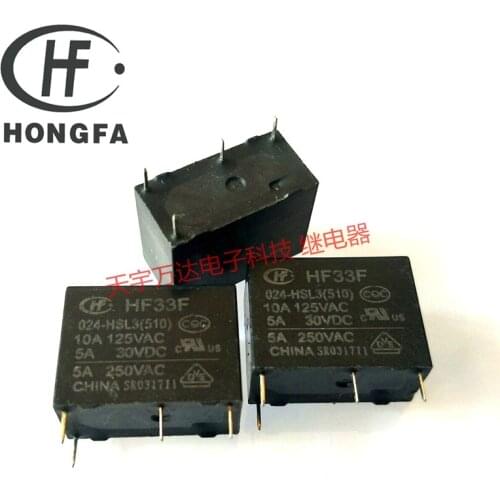 HF33F JZC-33F 24VDC 5A-10A 4PIN 24V Relay