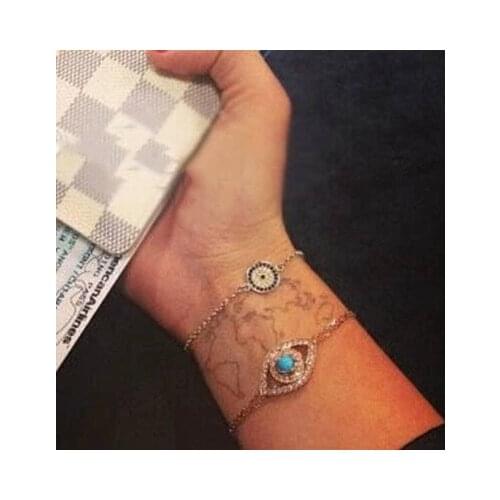 Women Charm Bracelet Set Blue Devil Eye Hamsa Hand of Fatima Crystal Bracelets & Bangle Jewelry Wholesale