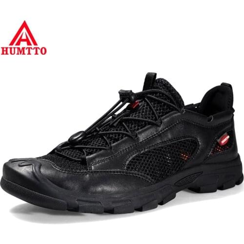 HUMTTO Hiking Shoes for Men Outdoor Climbing Trekking Leather Hunting Water Sneakers Man Breathable Non-slip Camping Mens Shoes