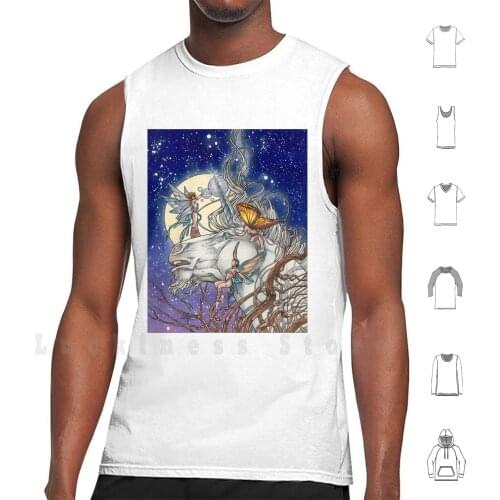 The Unicorn Tank Tops Vest 100% Cotton Fairy Unicorn Fairies Art Nouveau Fantasy Art Quinton Hoover Comics Art