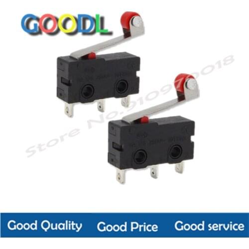 Micro palanca con rodillo de bisagra, interruptor de límite de cierre normalmente abierto, KW12-3 KW11-N, 5 uds