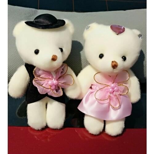 Mini Teddy Bears Stuffed Plush Doll Toy Cartoon Bouquet Teddy-Bear Wedding Decoration Keychain Bag Pendant Kids Birthday Gifts