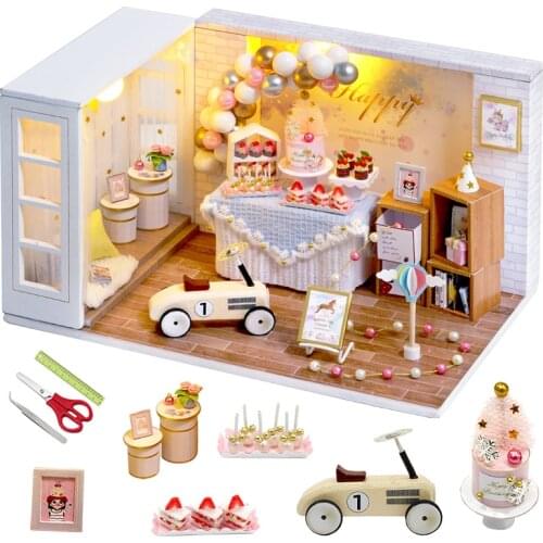 DIY Miniature Dollhouse Kit Modern Style Wooden House Model Christmas Goods New Year Gift Toys For Children Doll House Furniture