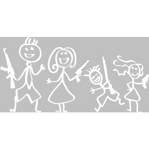 Stick Family with Guns Rights Suitable for NRA Riffle hunting pistol Sticker Decal