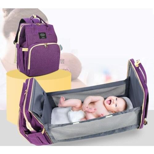 New Type of Portable Folding Baby Bed Mummy Bag Multi Function Large Capacity Mother Baby Bag Portable Double Shoulder Mummy Bag