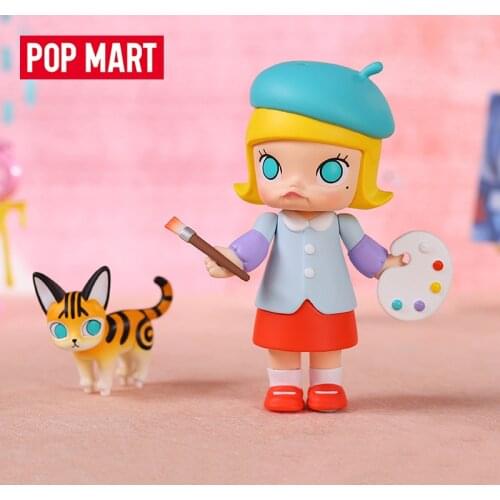 Original POP MART Molly Art Tycoon Series Blind Box Toys Model 12 Style Cute Anime Figure Gift Surprise Box