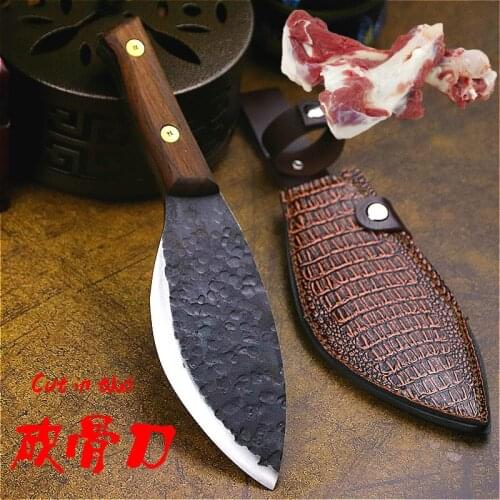 DEHONG Japanese high carbon steel handmade Sharp bone cutters Kitchen bone cutters household bone cutters outdoor wood knives