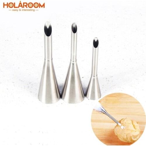 Practical Cake Cupcake Puffs Cream Decoration Tool Stainless Steel Puff Nozzle Kitchen Dessert Pastry Cream Nozzles Piping Tips