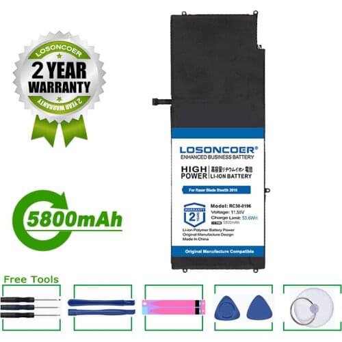 RC30-0196 RZ09-0196 5800mAh Battery For Razer Blade Stealth 2016 V2 I7-7500U RZ09-0239 13.3" Touch QHD I7-8550u