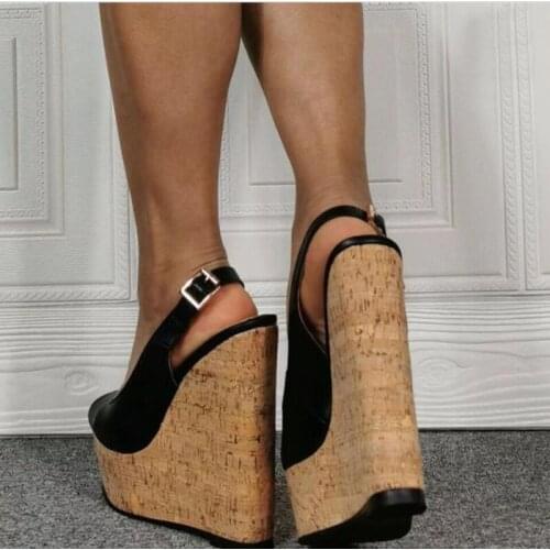 Simple wedge heel women sandals fish mouth women pumps shoes size 35-42