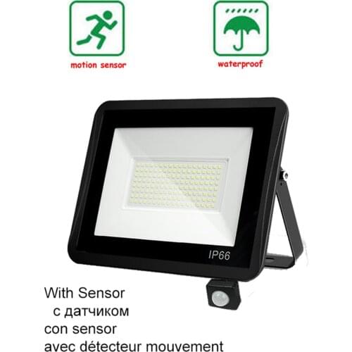 220V 10-100W LED FloodLight Spotlight Exterior Street wall reflector Lamp Garden Led LED Lights Bright Motion Sensor Gardern Led