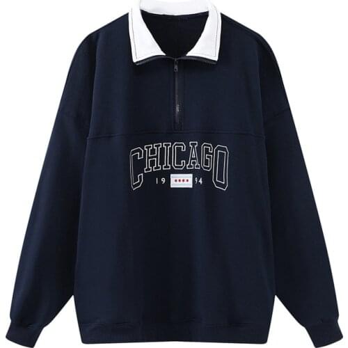 Oversize women letter embroidery sweatshirts 2020 autumn fashion ladies soft cotton pullovers female casual sweatshirt women