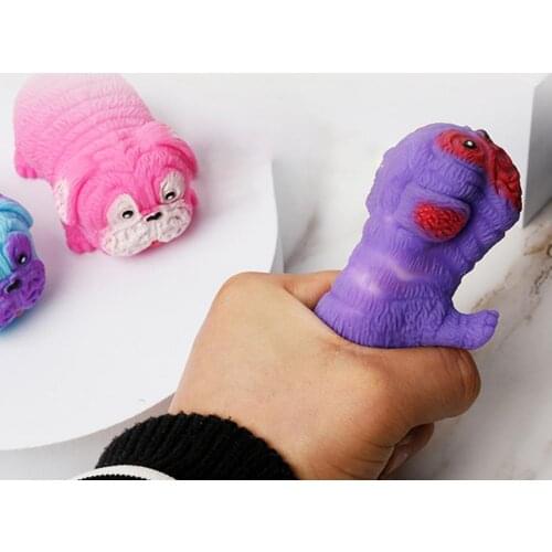 Squeeze Toy Pug Shape Stress Relief Colorful Animal Design Kneading Toys for Children Adult Decompression Toys Home Ornaments