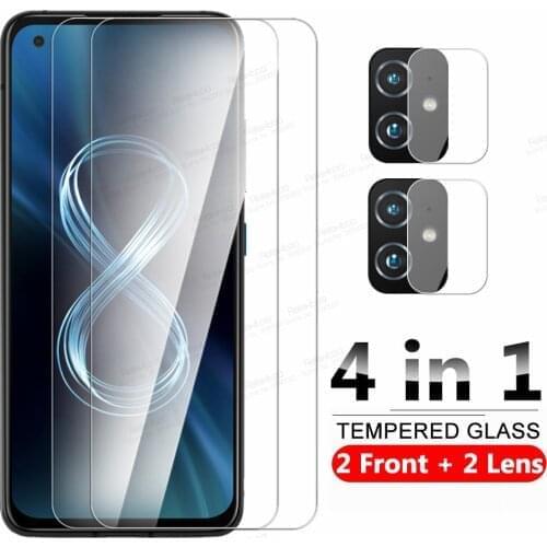 4in1 Camera Tempered Glass For Asus Zenfone 8 Protective Glass For Zenfone8 ZS673KS Zen Fone 8 Flip 8Flip Screen Protector Film