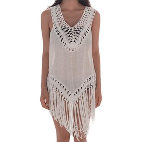 The new summer womens beach wear solid color bikini blouse ladies perspective fashion lace beach sun protection coat