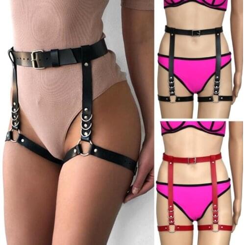 PU Leather Garter Belt Sexy Harajuku Punk Garters Lingerie Belt Detachable Lingerie Womens Suspender Garter