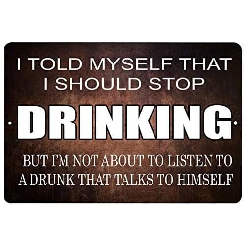 Tin Sign Vintage Retro Fun Beer Alcohol Bar Metal Tin Sign 8x12 es I Should Stop Drinking
