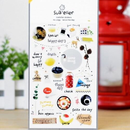 1sheet PVC die cut stickers scrapbooking planner decorative DIY hobby craft seize the day design