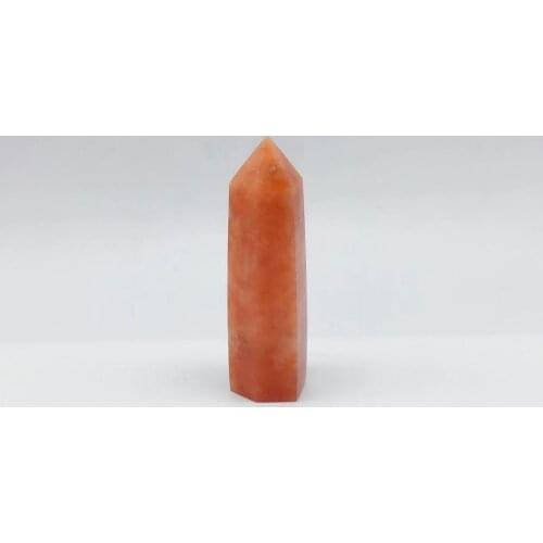 1pcs Natural Crystal Point Sunstone Healing Stone Quartz Tower Orange Wand Ornament for Home Decor Reiki Energy Stone Pyramid