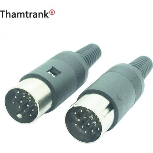 10pcs/lot 13 Pin DIN Male Insert Plug Soldering Audio AV Connector DIN Plug Jack Socket with Spring Handle Wire Connector