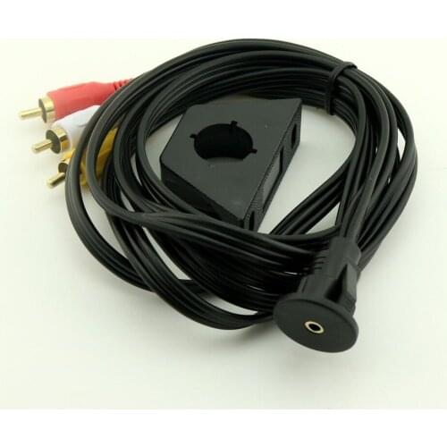 10pcs 3.5mm Female Truck Dash Flush Mount to Gold 3x RCA Male Phono Aux Cable 1M/2M