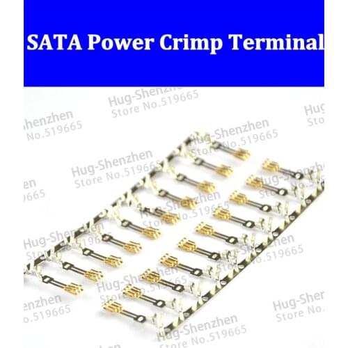 100pcs best price good quality double gold plated SATA power long leg crimp terminal