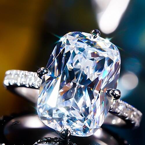 10K Au417 White Gold Women Wedding Party Engagement Ring 1 2 3 4 5 Carat Cushion Moissanite Diamond Ring Trendy Cute Classic