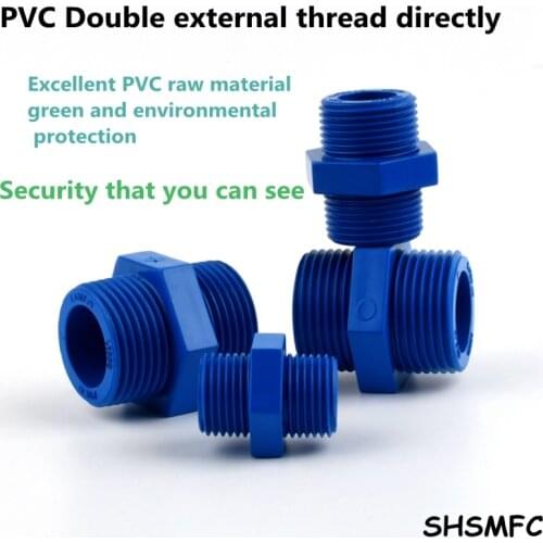 2-5Pcs 1/2“ - 2“ Inch Male Thread PVC Nipple Connector Garden Irrigation Watering Fittings Water Supply Plumbing Accessories