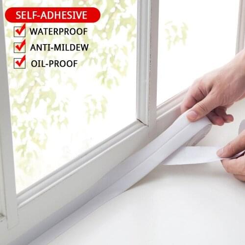 2021 PVC Kitchen Bathroom Border Tools Crack Wall Sealing Strip Waterproof Tape Rust-proof Adhesive Tile Crack Repair Mold Tape