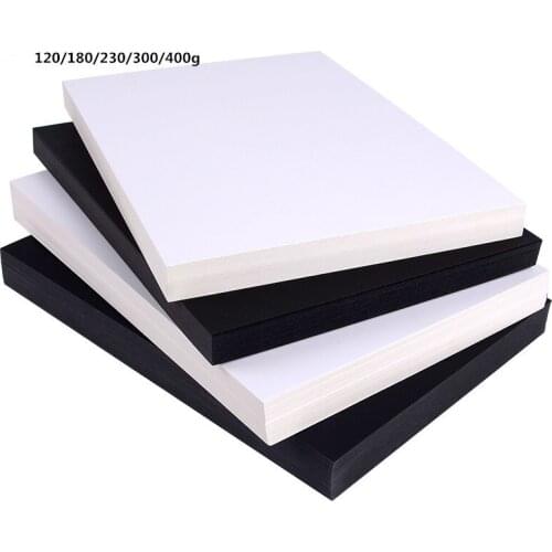 50Sheets White A4 Hard Paperboard 180-400gsm Black DIY Handmake Card Making Business Paper Painting Cardboard