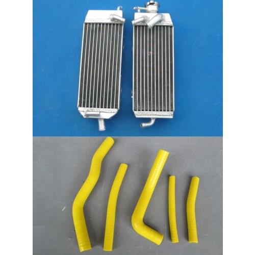 Aluminum Radiator + YELLOW Hose For Suzuki RM125 1998 - 2000 1999 L&R RM 125 98 99 00