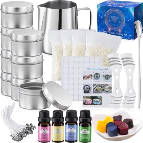 BT0082 Hot Selling Custom Make Your Own Scented Soy Wax Supplies DIY Candles Making Kit Set