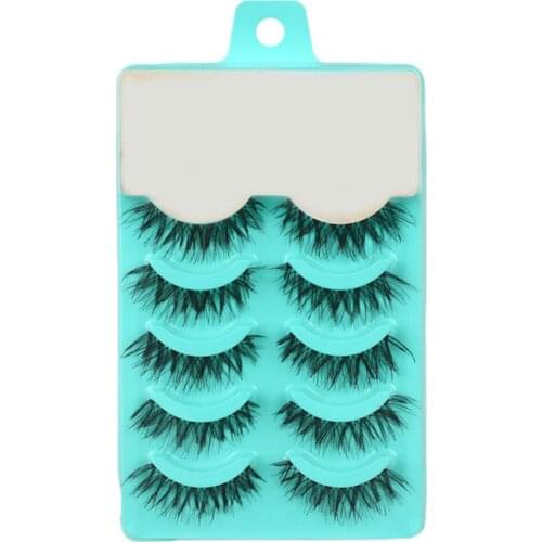 5 Pairs Black Crossing Eye Lashes Extension Makeup Long Curled False Eyelashes Fake Lashes Natural Long Soft Wispies Lashes