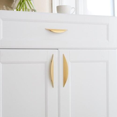 Pure Copper Cabinet Door Simple Drawer Single Hole Brass Handle Hardware Creative Cabinet Wardrobe Golden Light Luxury Handle