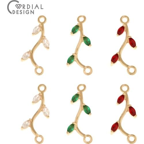 Cordial Design 100Pcs 9*20MM CZ Connectors For Earrings/Hand Made/Jewelry Accessories/DIY Charms/Jewelry Findings & Components