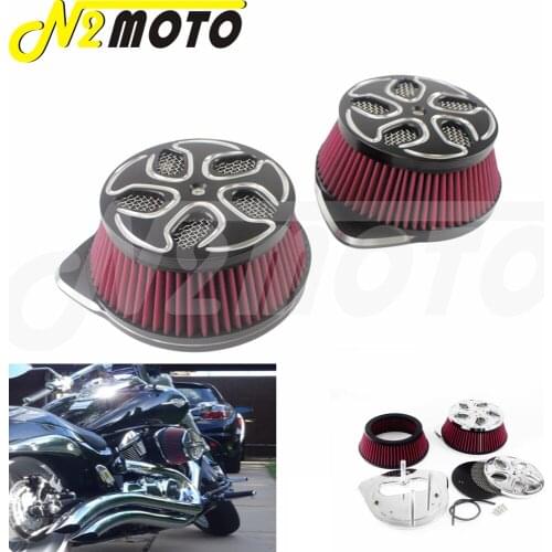 For Suzuki VZR VLR 1800 M109R2 M109RZ C1800RT Intruder 06-19 Motorcycle Black Double Air Cleaner Intake Filter Big Air Cleaner