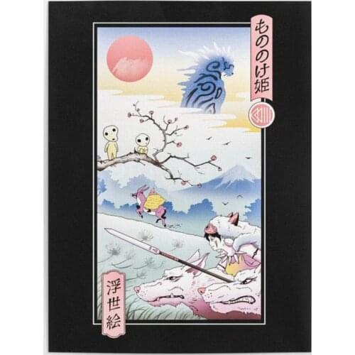 Home Decor Wolf Princess Canvas Prints Painting Japanese Animation Poster Wall Art Modular Pictures For Bedside Background Frame