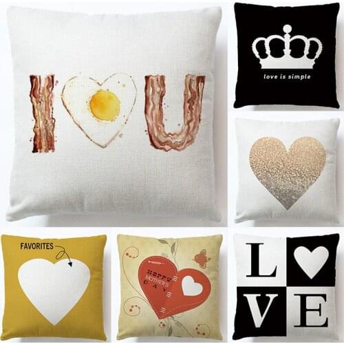 Home Textile 45*45CM Linen color Printed Geometric Love heart Square Sofa Car Pillow Case Pillowcase Cushion Cover 2pc/lot