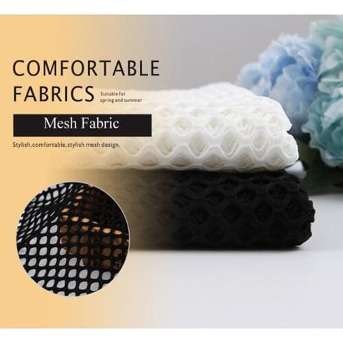 Elasticity Polyester Big Mesh Fabric for Fashion Sewing Clothes Dress DIY Handmade Per Meter