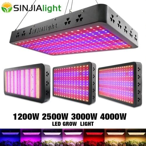 SINJIAlight 1200W 2500W 3000W 4000W LED Grow Light Full Spectrum Growing Lamp Timing Color Switch for Flowers Plants Indoor Tent