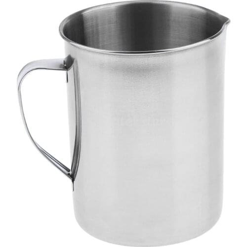 2L Stainless Steel Laboratory Measuring Cup Mug Beaker Lab Graduated Beaker w/Handle for Tea Shop Restaurant Kitchen Laboratory