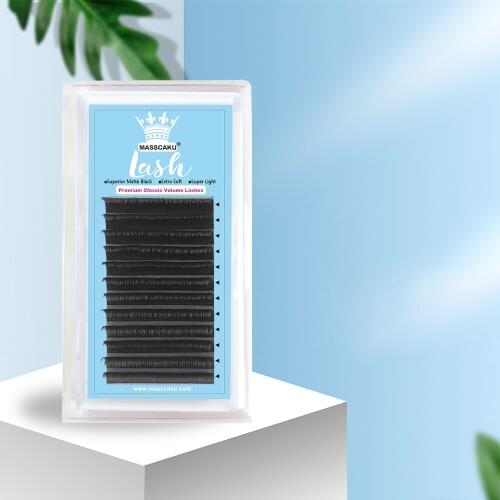 MASSCAKU top quality faux mink eyelash extension premium hand-making eyelash extensions cilia black individual lashes