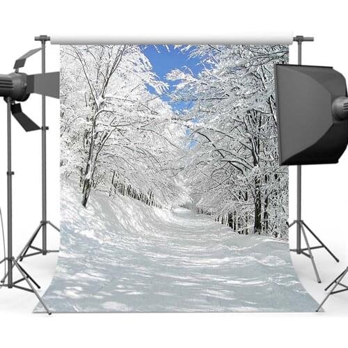 MOCSICKASnow White Background for Photography Forest Backdrop for Party Winter Backgrounds CM-2310