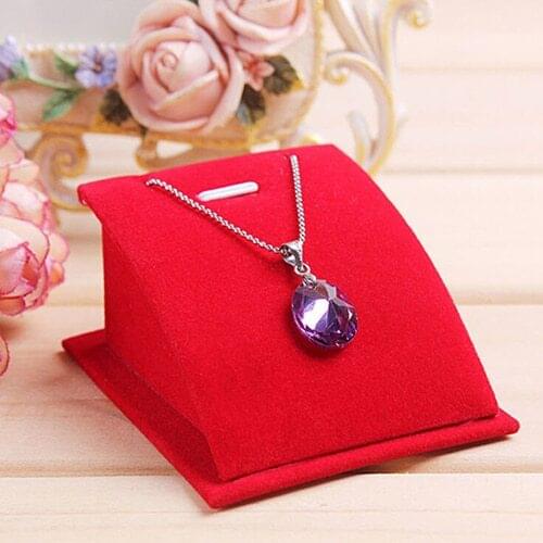 Soft Velvet Jewelry Necklace Pendant Drop Chain Display Holder Standing Stand Jewelry Display Holder Stand Necklace jewelry