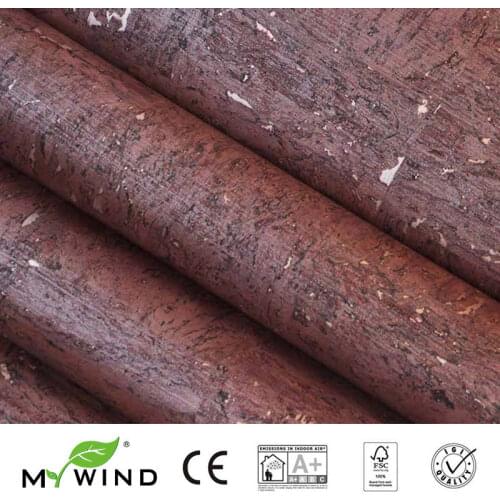 MYWIND 0.91*5.5M/Roll Noble wine red Luxury 3D design home decor wall paper cork wallpaper
